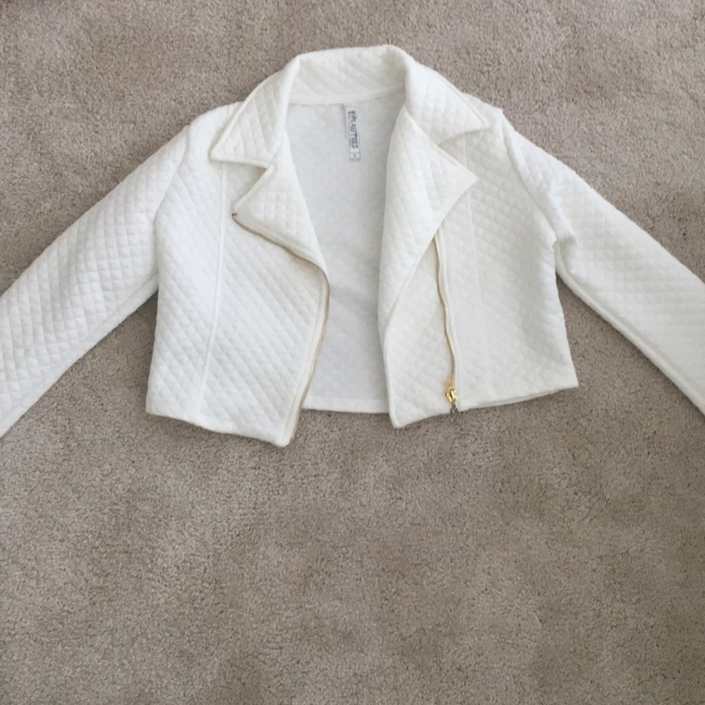 Off white with gold zipper formal jacket